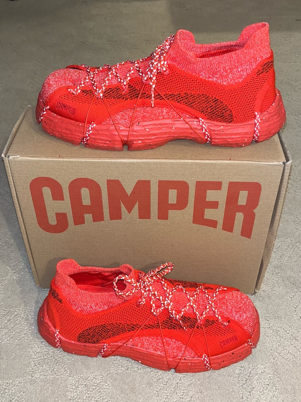 Camper Roku Sneaker Red Multi Colored Men’s Size 11 or EU 44 Recycled Material